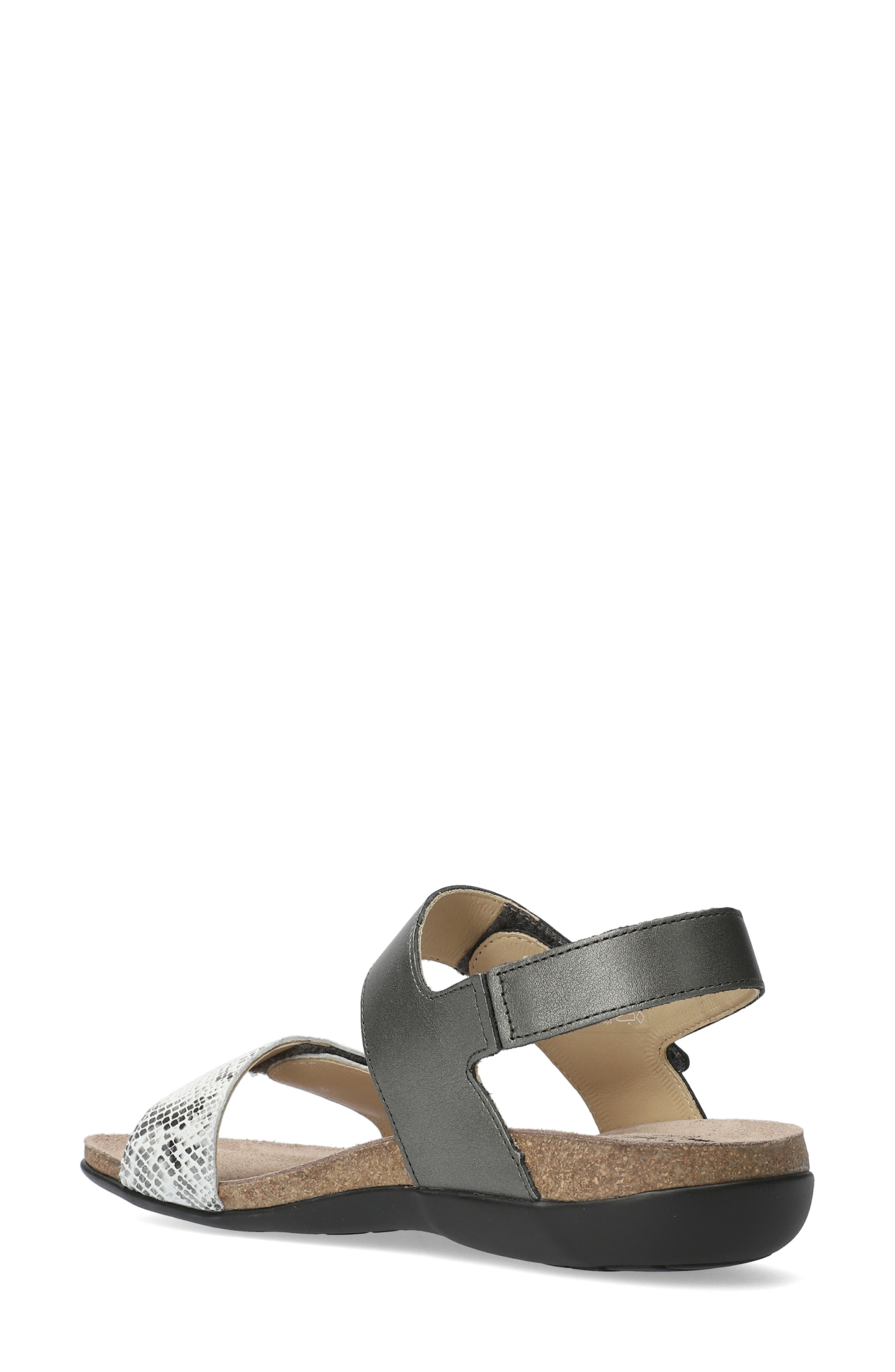 'Agave' Sandal, Alternate, color, DARK GREY LEATHER