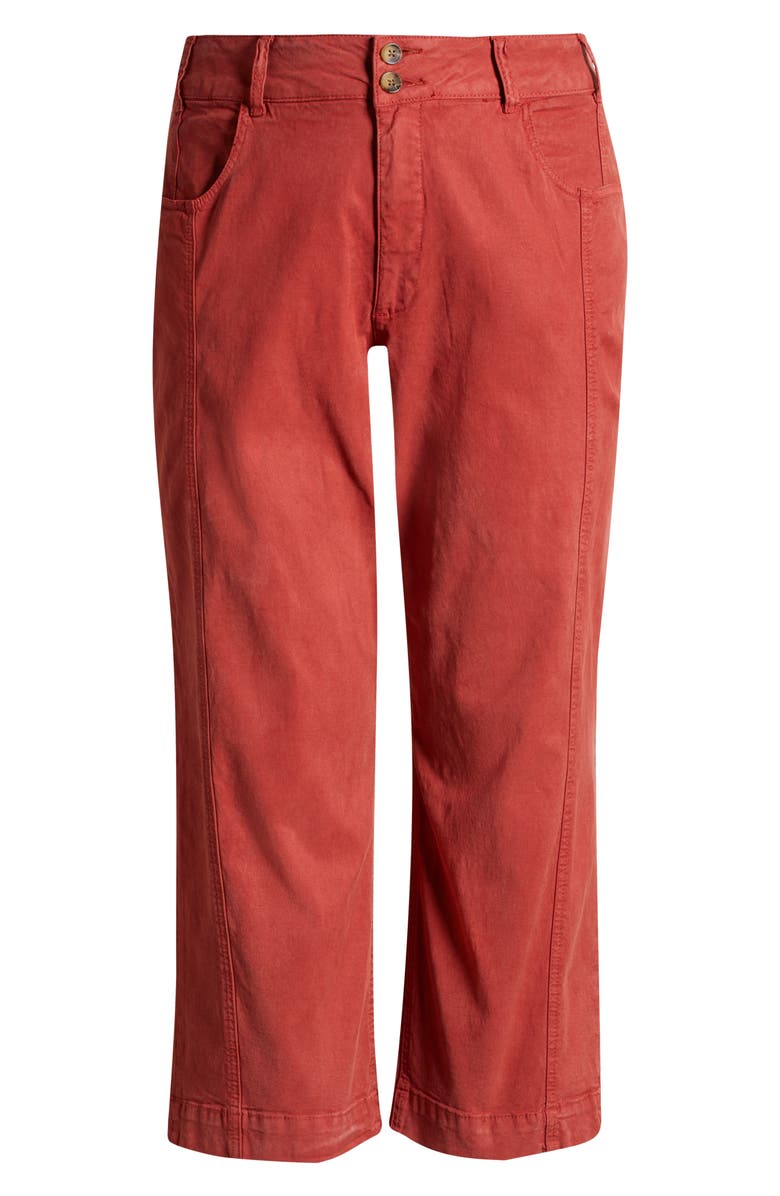 KUT from the Kloth High Waist Crop Wide Leg Pants, Alternate, color, Clay