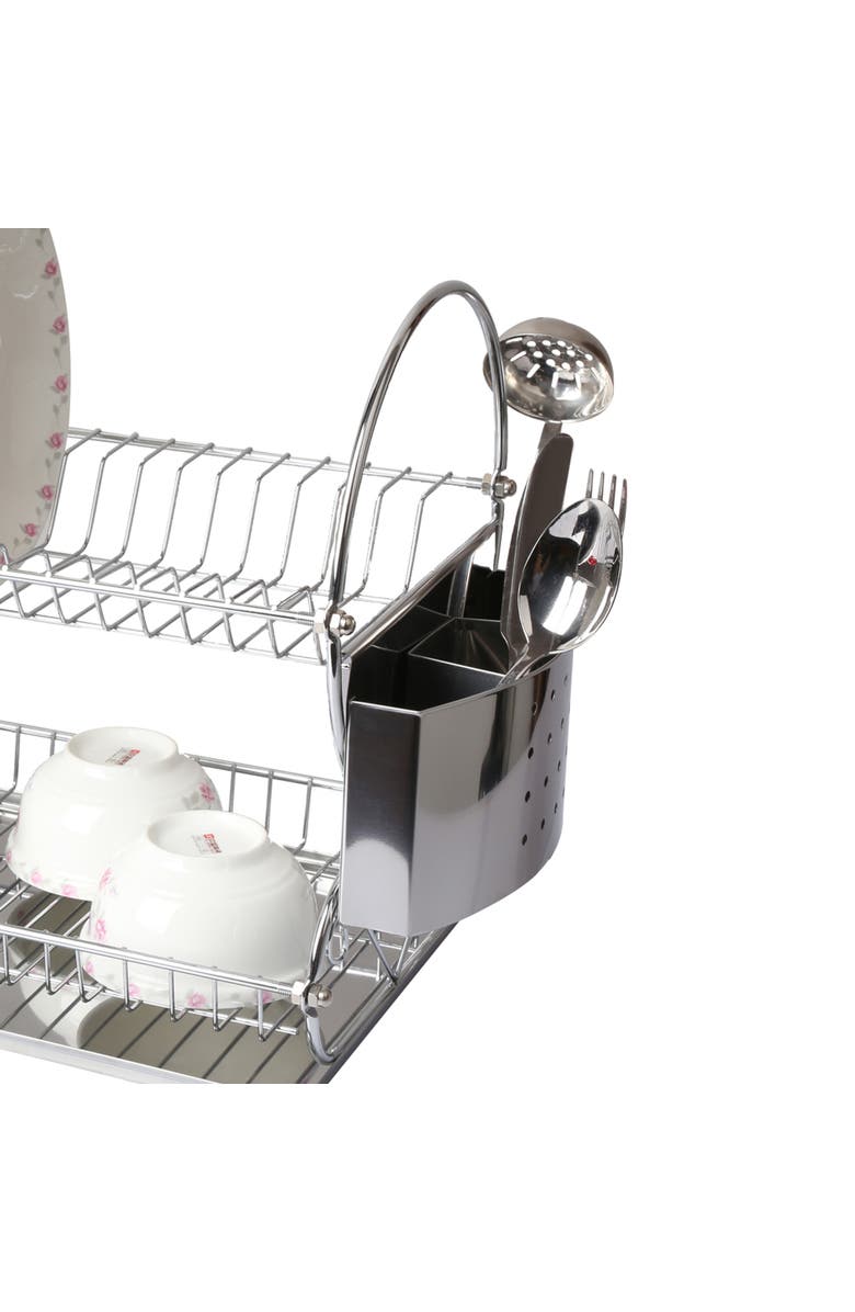 Megachef Chrome Plated 17.5 Inch Two Shelf Dish Rack, Alternate, color, Chrome