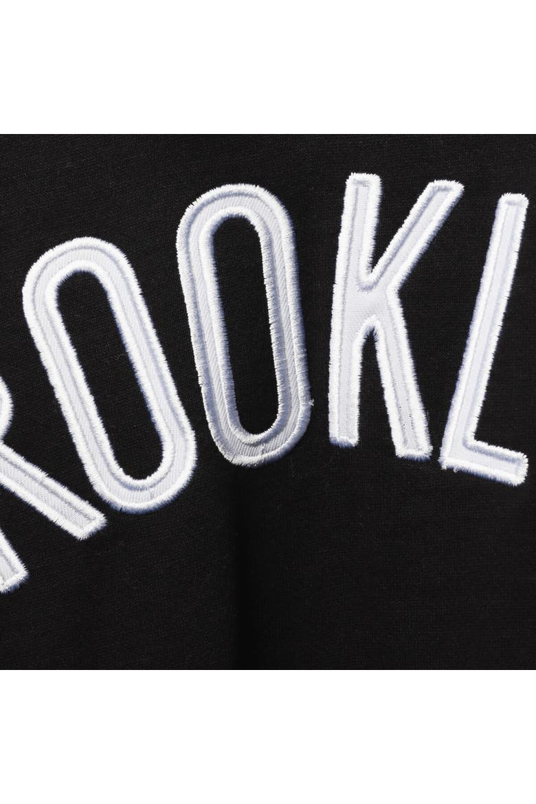 Men's Fanatics Branded Black/White Brooklyn Nets Big & Tall Double Contrast Pullover Hoodie, Alternate, color, Black