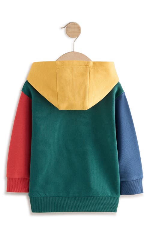 Next Kids' Colorblock Woodland Creatures Hoodie In Green
