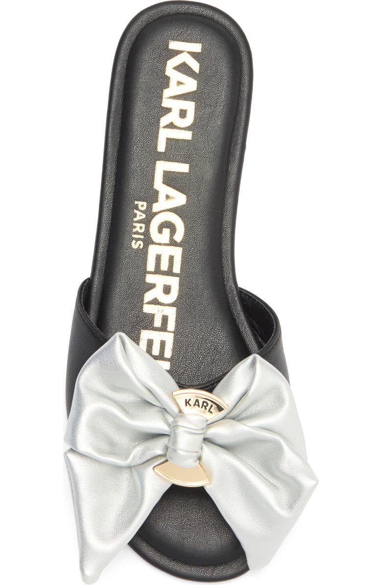 KARL LAGERFELD PARIS Ciaran Slide Sandal, Alternate, color, Black/ Silver