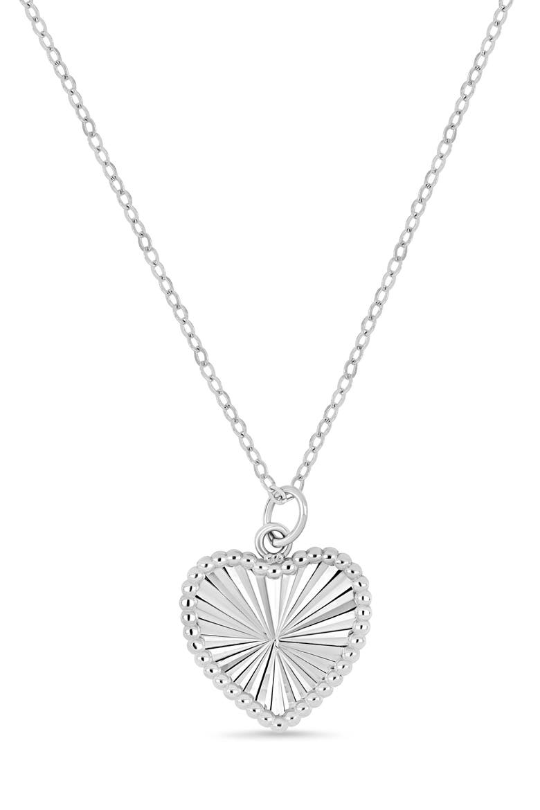 14K Gold Heart Pendant Necklace (Online Trunk Show), Main, color, 14K WHITE GOLD