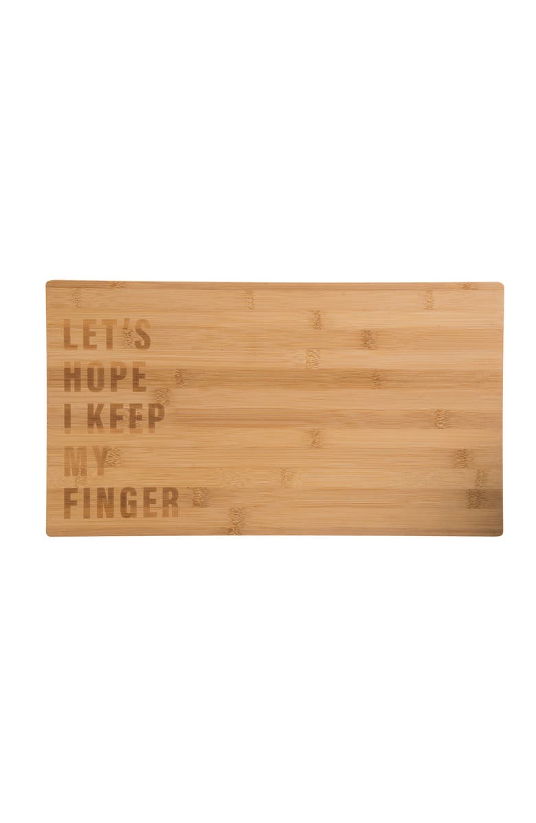 Totalee Gift Hope I Keep My Finger Cutting Board Wood Brown, Main, color,