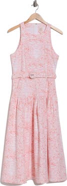 Cinq à Sept Zoey Sleeveless Belted Stretch Cotton Toile Dress