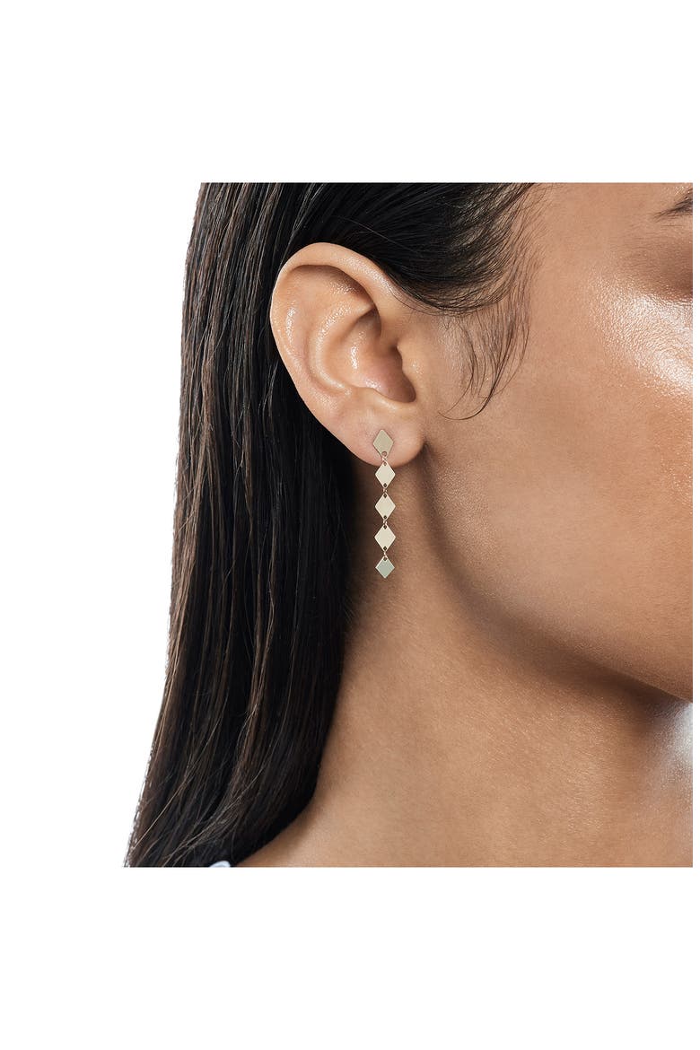 14K Gold Laser Kite Chain Linear Drop Earrings, Alternate, color, YELLOW GOLD