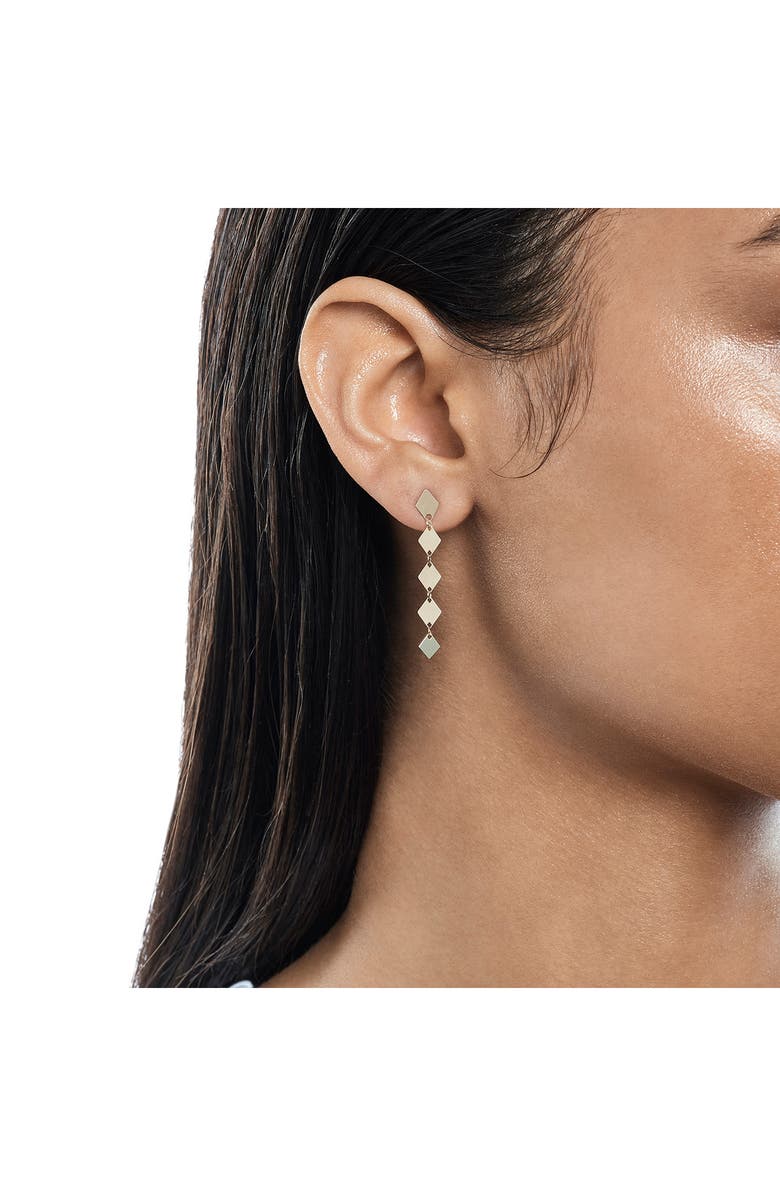 LANA 14K Gold Laser Kite Chain Linear Drop Earrings, Alternate, color, Yellow Gold