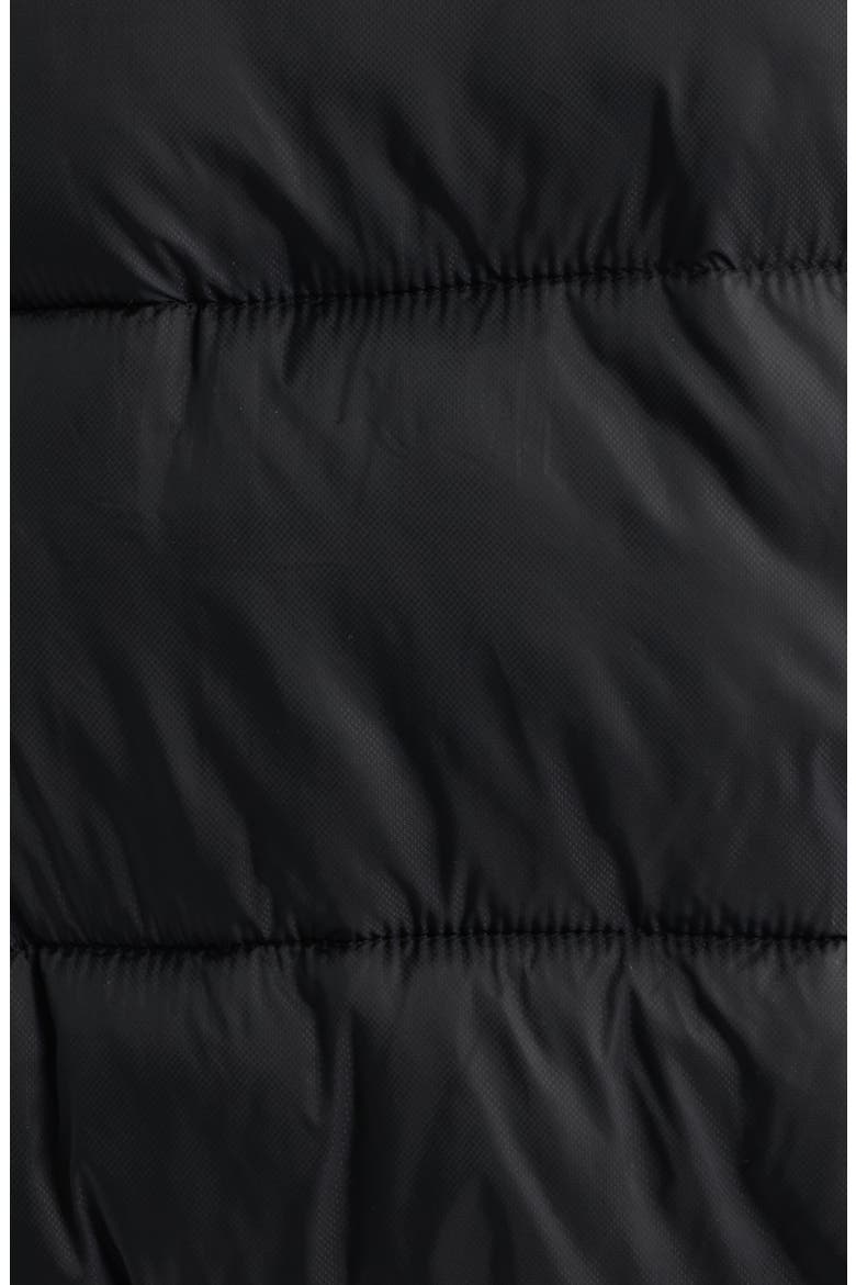 Lisa Faux Leather Trim Puffer Vest, Alternate, color, BLACK