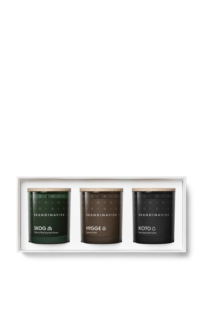 SKANDINAVISK HIBERNATE Mini Candle Giftset 65g x 3, Alternate, color, Green