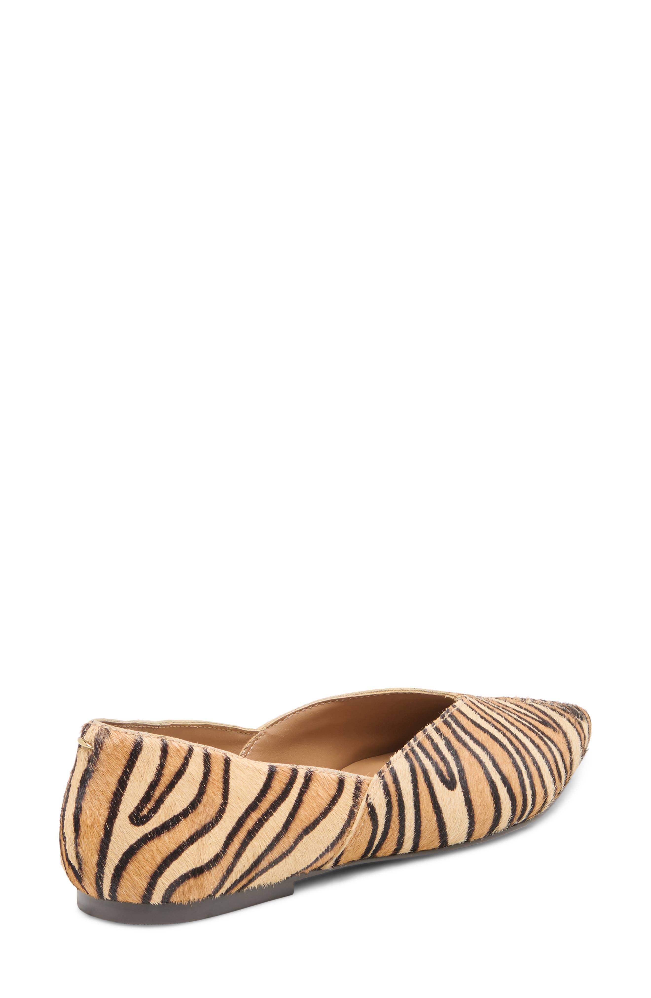 Dolce Vita Gema Genuine Calf Hair Pointed Toe Flat, Alternate, color, Tiger Calf Hair