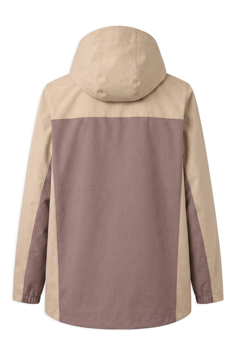 Elliott Water Resistant Two Tone Hooded Jacket, Alternate, color, SAND/MUSHROOM