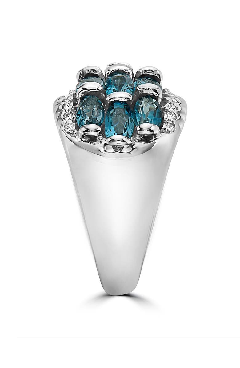 EFFY 14K White Gold London Blue Topaz & Diamond Ring - Size 7, Alternate, color,