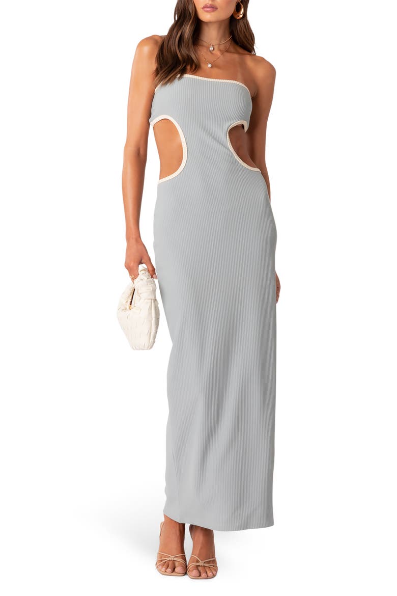 Michelle Cutout Rib Maxi Dress, Main, color, LIGHT-BLUE