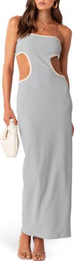 EDIKTED Michelle Cutout Rib Maxi Dress