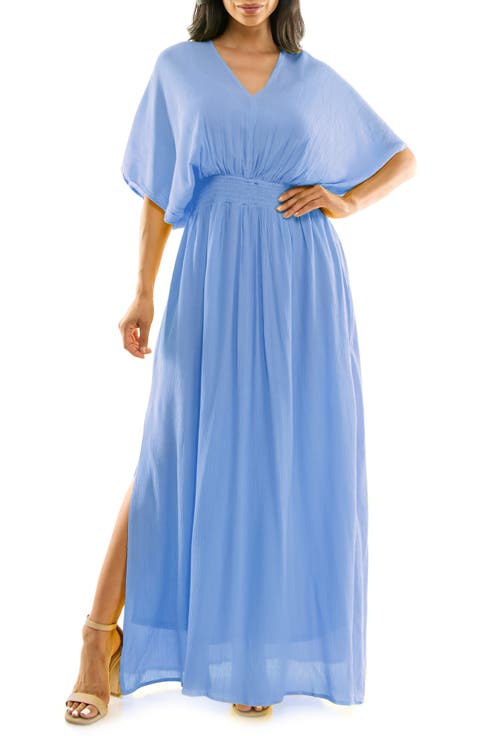 V-Neck Smocked Waist Maxi Dress