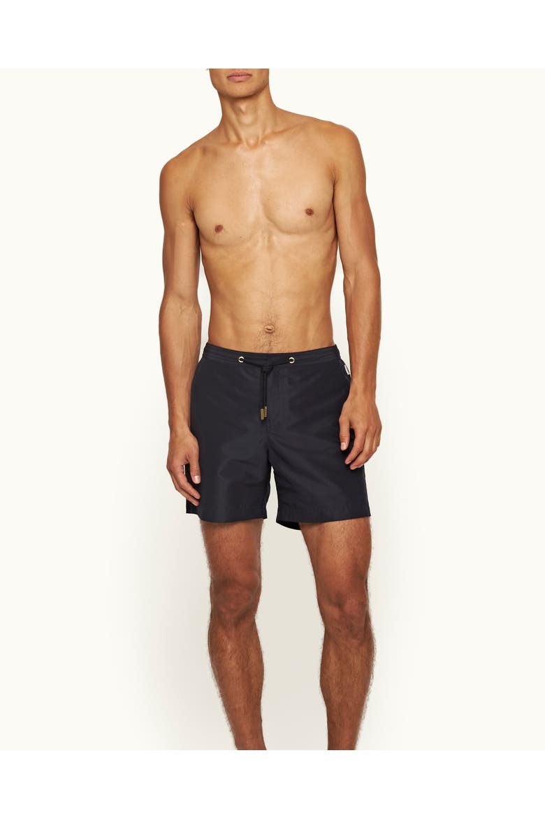 Bulldog Drawcord Mid-Length Lightweight Drawcord Swim Shorts, Main, color, NIGHT IRIS