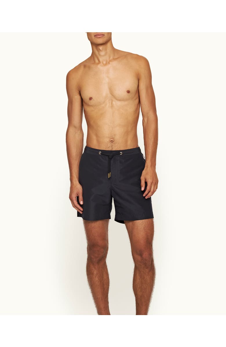 Orlebar Brown Bulldog Drawcord Mid-Length Lightweight Drawcord Swim Shorts, Main, color, Night Iris