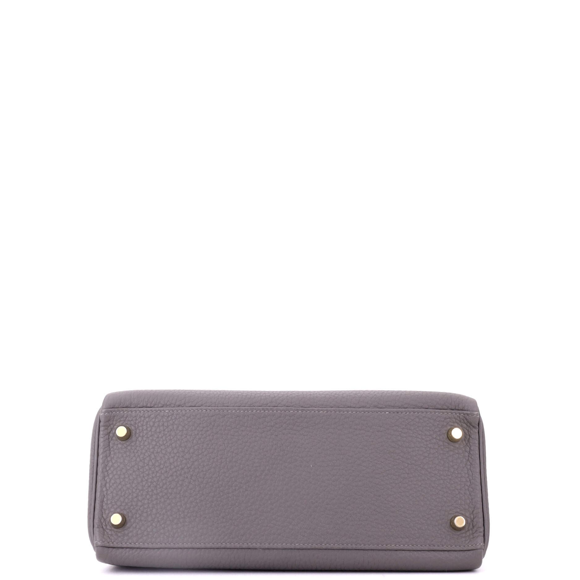 Pre-Owned Hermes Kelly Handbag Grey Togo with Gold Hardware 28, Alternate, color, Gris Meyer