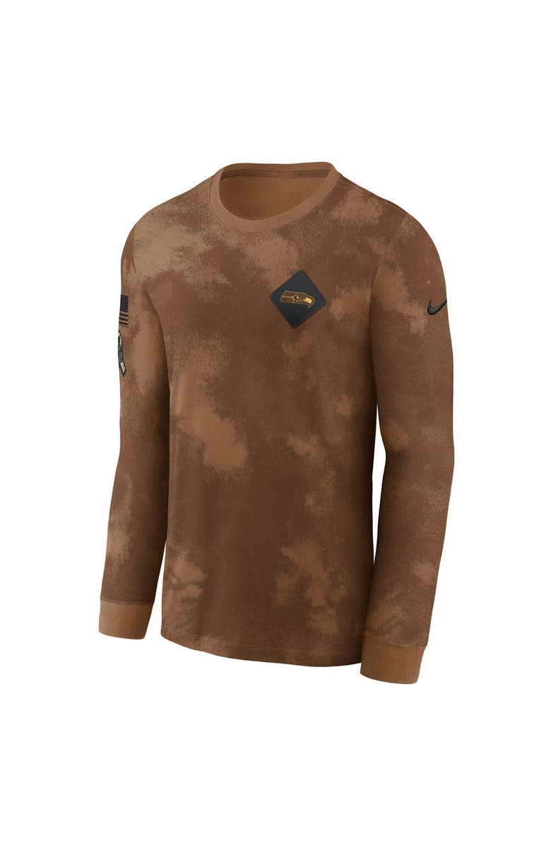 Nike Men's Nike  Brown Seattle Seahawks Salute To Service Long Sleeve T-Shirt, Alternate, color, 