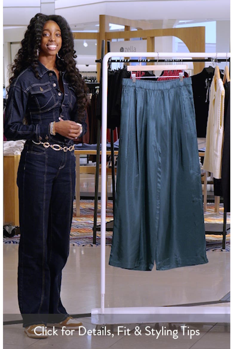 Pull-On Satin Wide Leg Pants video
