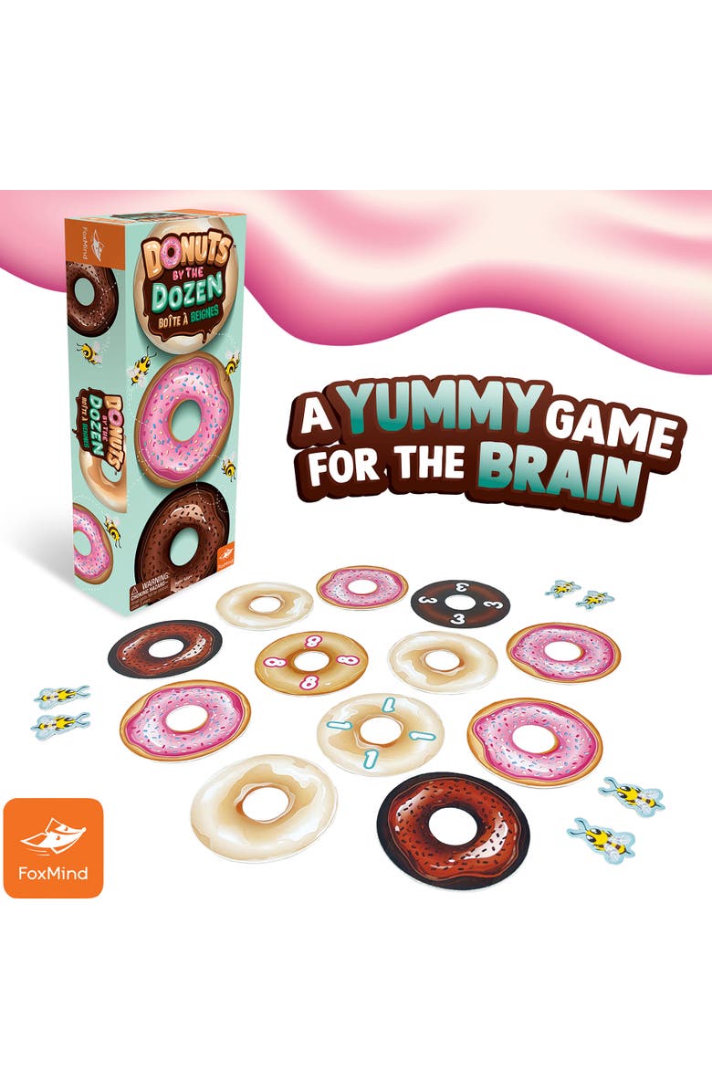 FoxMind Donuts By The Dozen Tile Flipping Speed Memory Game, Alternate, color, Multicolored