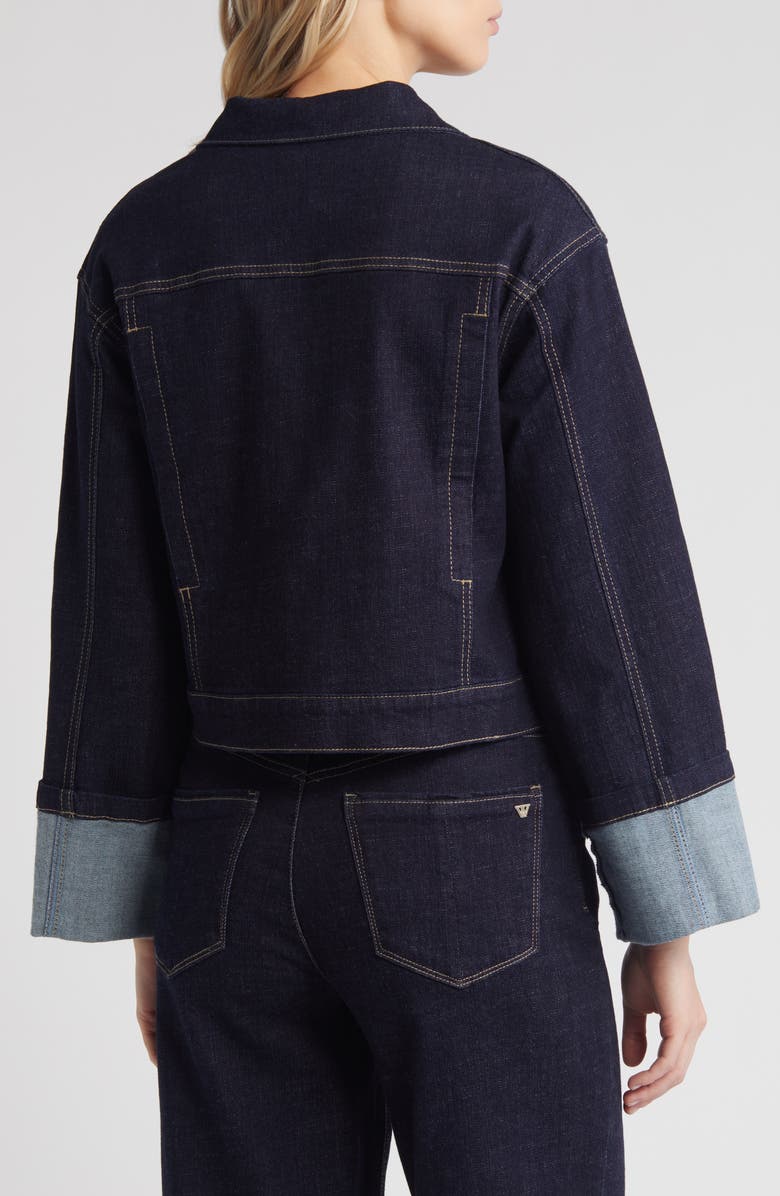 Wit & Wisdom Cuff Crop Denim Jacket, Alternate, color,