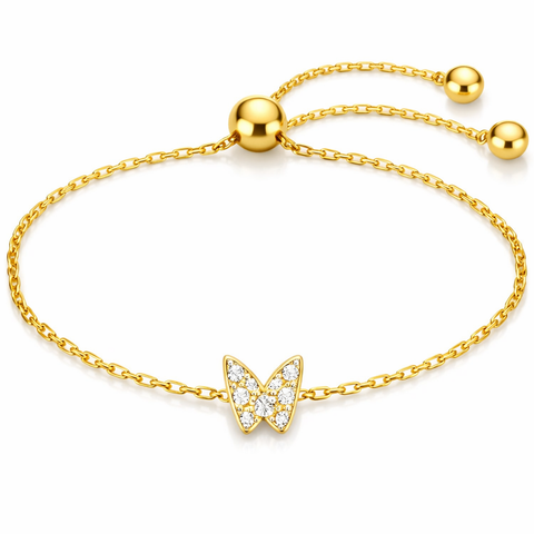 Gold-Tone Adjustable Butterfly Bracelet