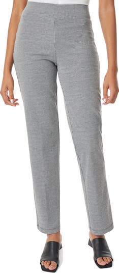 Jones New York Houndstooth Straight Leg Pull-On Pants