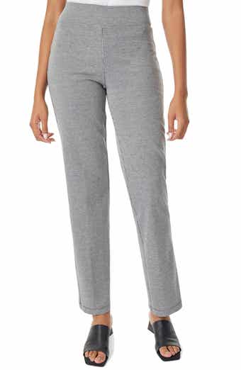 Houndstooth Straight Leg Pull-On Pants