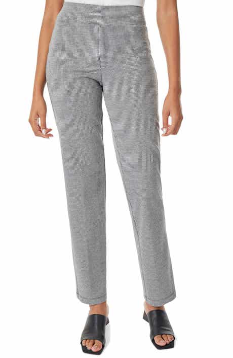 Houndstooth Straight Leg Pull-On Pants