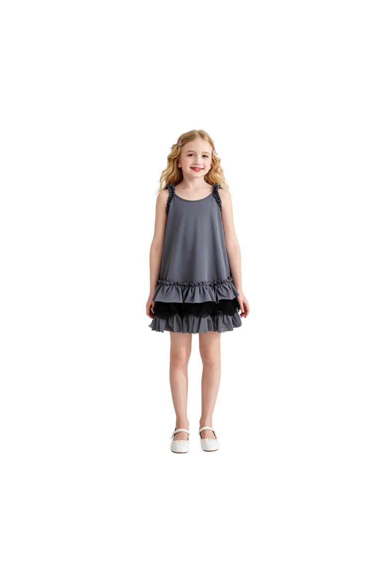 Ruffle Strap Dress, Alternate, color, Grey