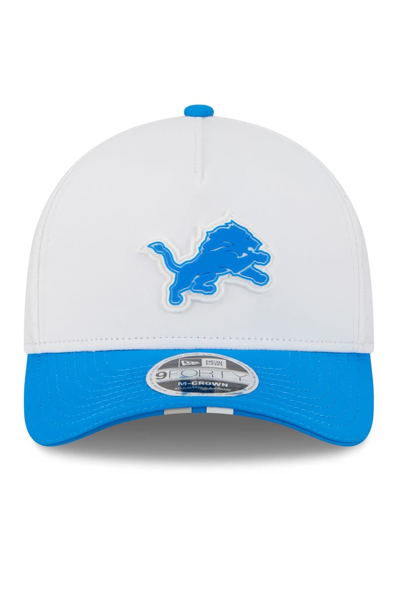 Men's New Era  White/Blue Detroit Lions 2025 NFL Training Camp A-Frame 9FORTY Adjustable Hat, Alternate, color, White