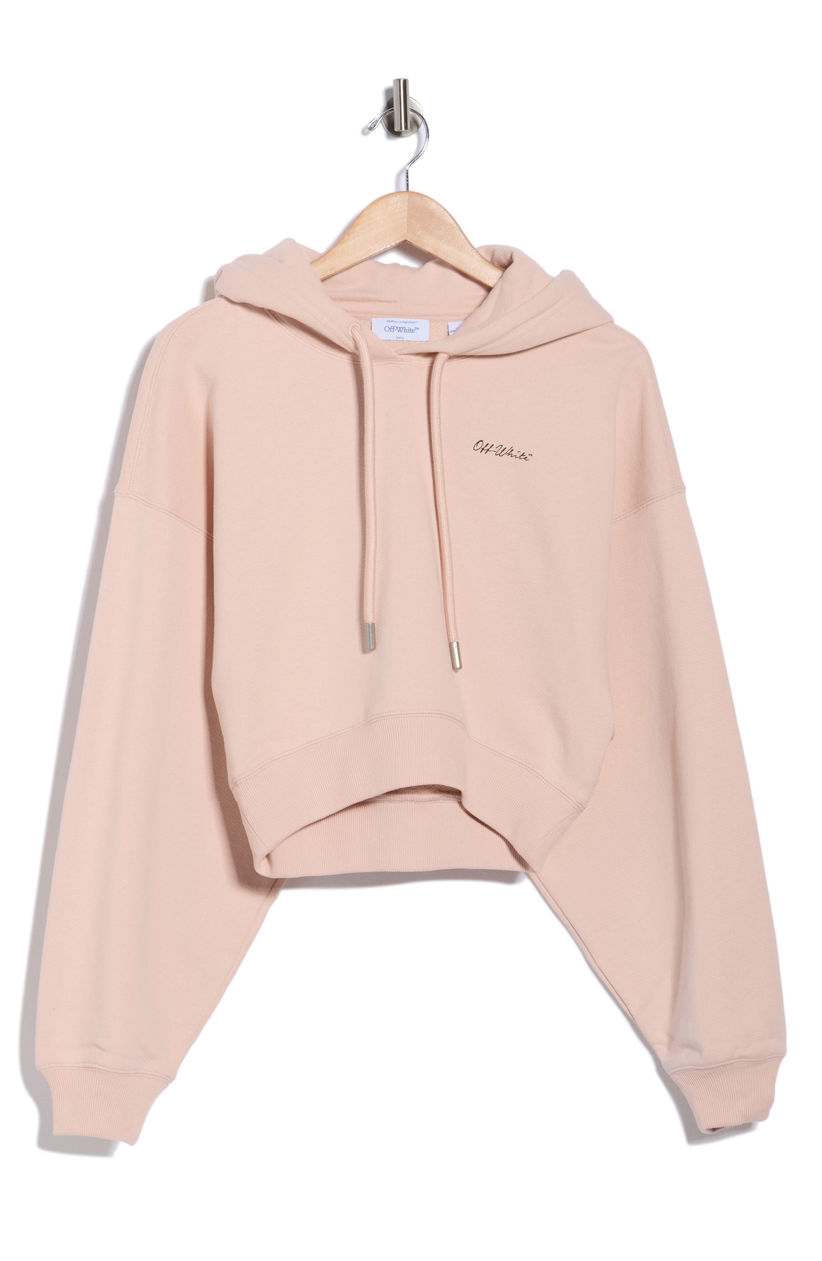 Off-White Crop Graphic Hoodie