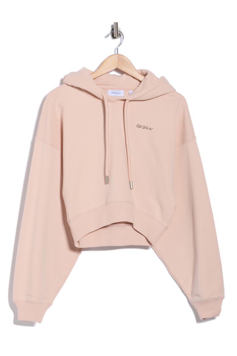 Crop Graphic Hoodie, Alternate, color, PEACH WHIP