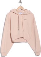 Off-White Crop Graphic Hoodie