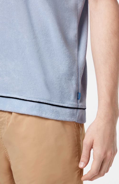 Scotch & Soda Towelling Cotton Terry Polo In Light Shirting Blue