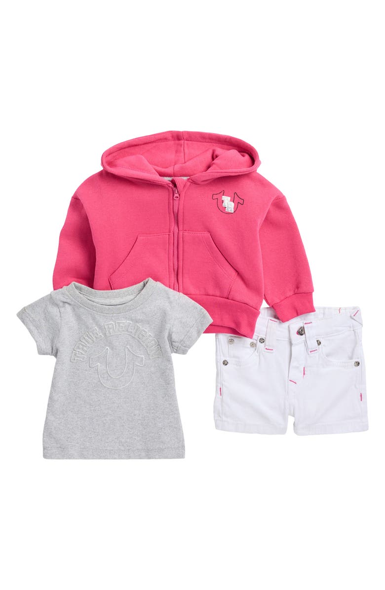 True Religion Zip-Up Hoodie, T-Shirt & Shorts, Main, color, 