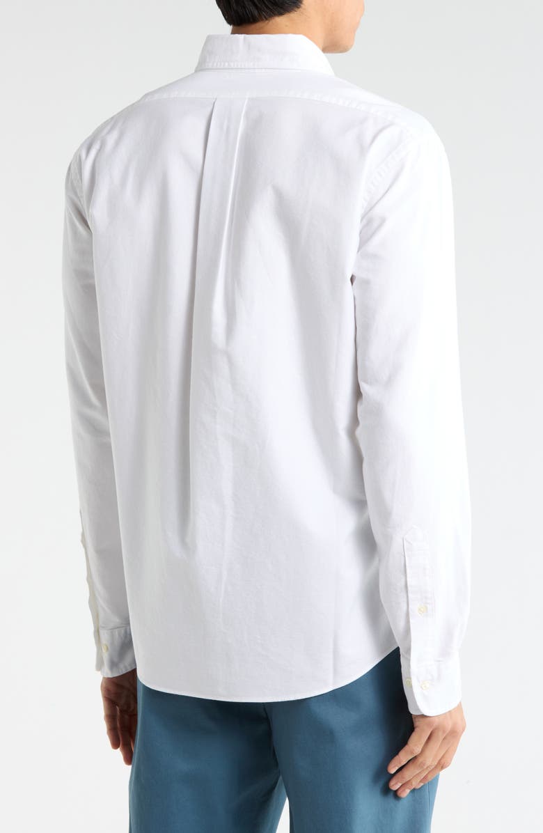 Brooks Brothers Oxford Long Sleeve Cotton Button-Down Shirt, Alternate, color, Solid White