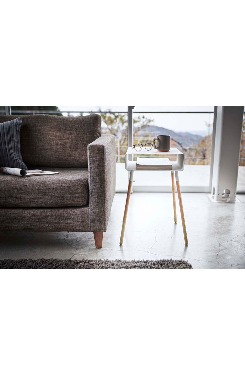 Yamazaki Steel Storage Side Table, Alternate, color, White