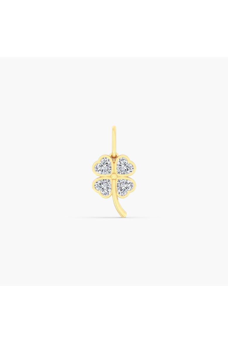 Four Leaf Clover Lab Diamond Charm in 14K, Main, color, Yellow Gold