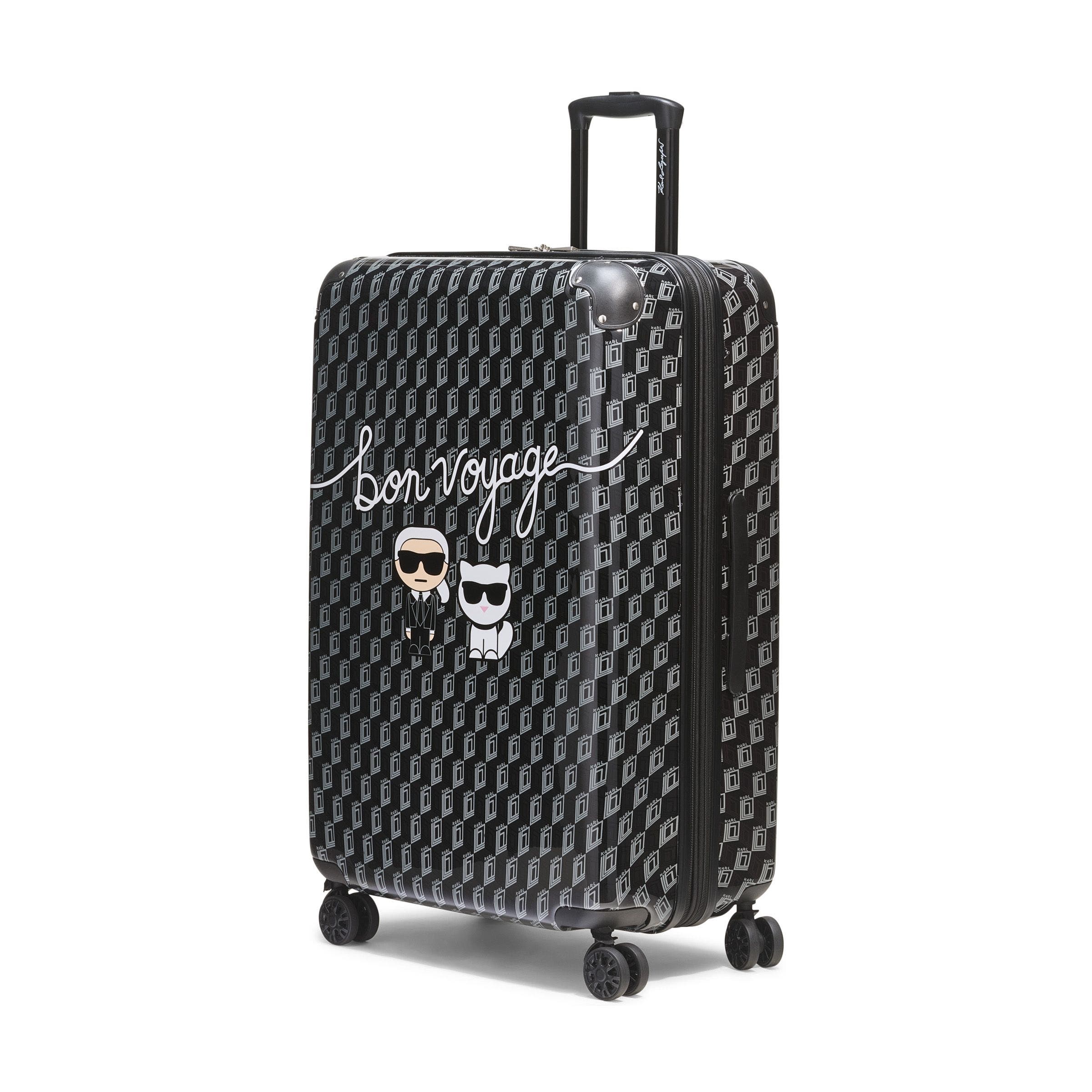 KARL LAGERFELD Bon Voyage Upright Suitcase, Alternate, color, Black/Grey