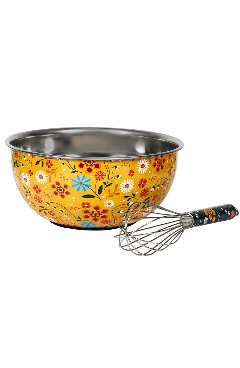 Mela Artisans Sunburst Bloom Bowl & Whisk Set, Main, color, Sunburst