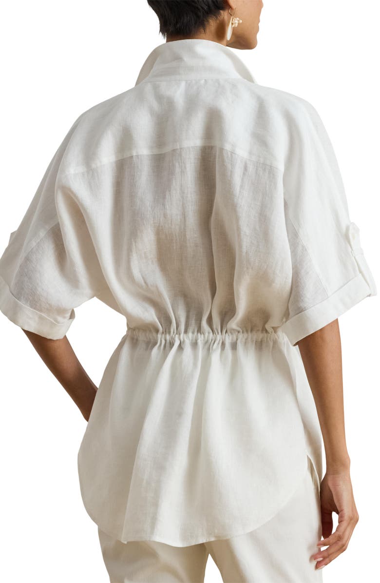 Lauren Ralph Lauren Linen Roll-Tab Sleeve Tunic, Alternate, color, White