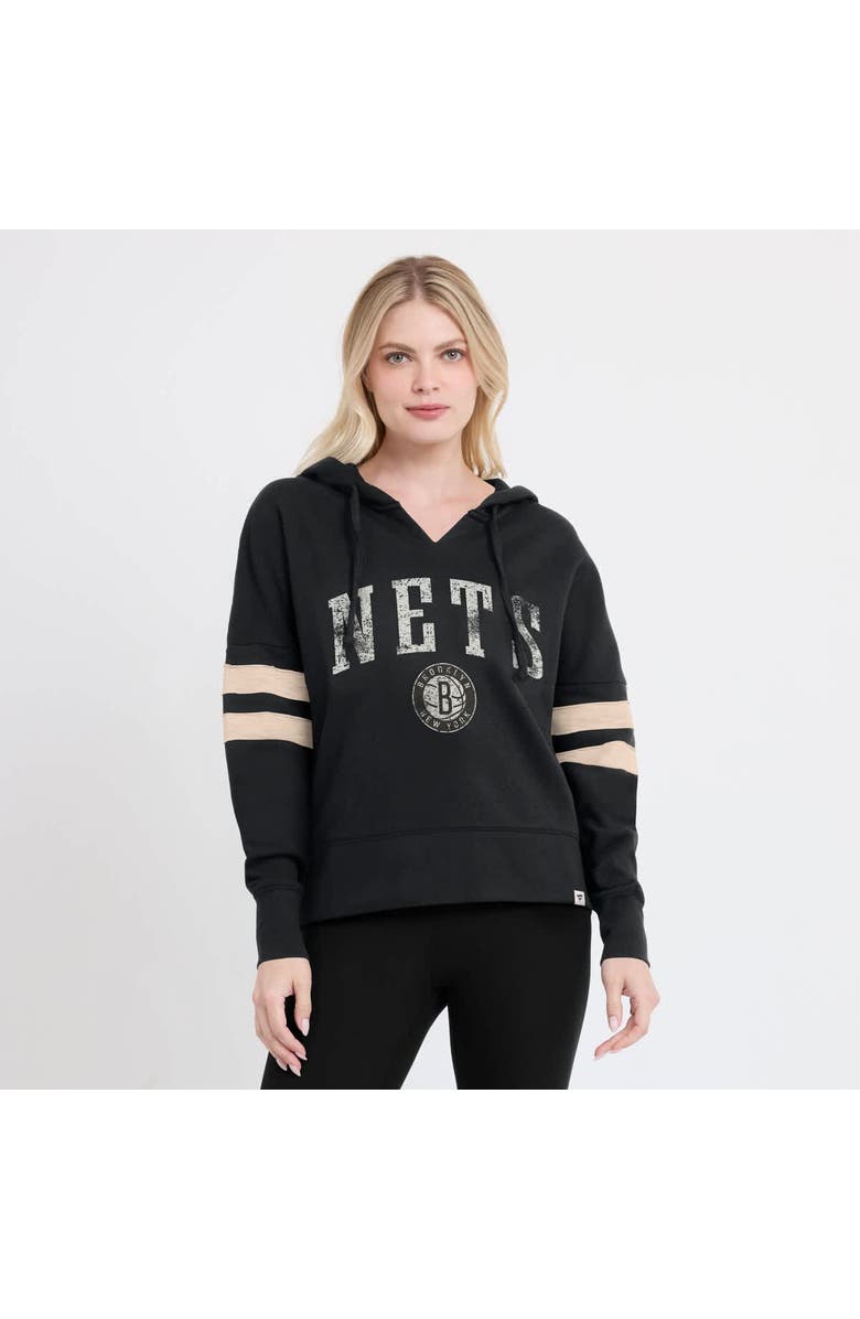 FANATICS Women's Fanatics Black Brooklyn Nets Bold Move Dolman V-Neck High Hip Hoodie, Alternate, color, Black