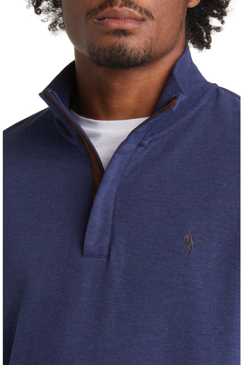 Double Knit Quarter Zip Pullover, Alternate, color, SPRING NAVY HEATHER