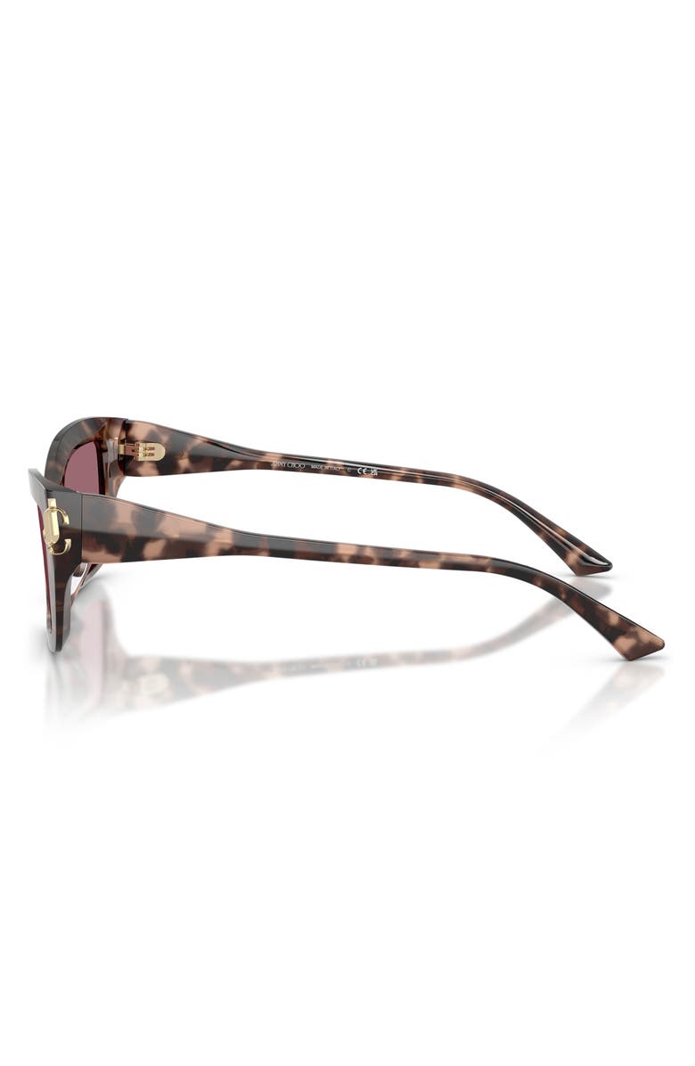Jimmy Choo 55mm Cat Eye Sunglasses, Alternate, color, Pink Havana / Violet
