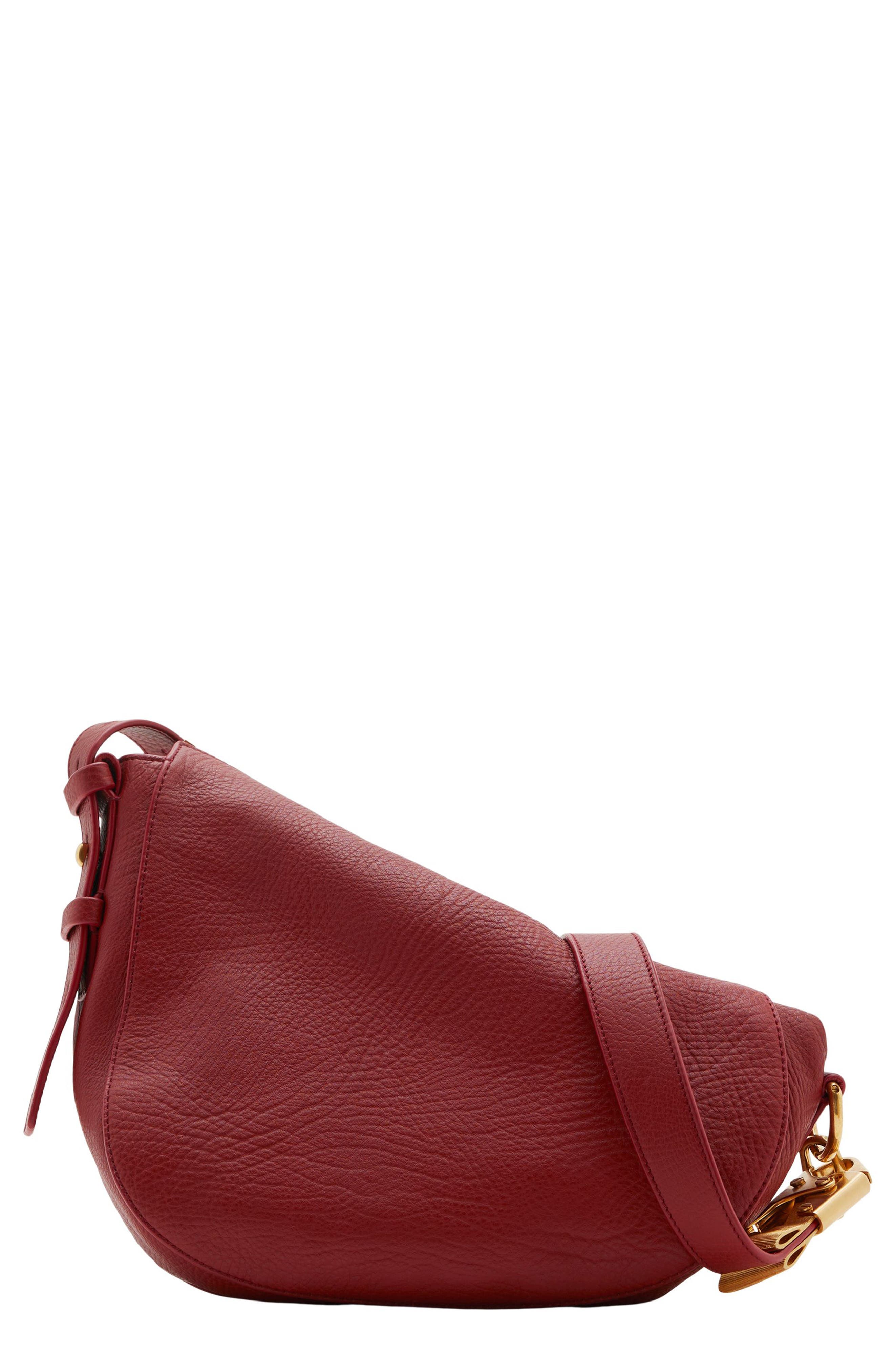 Burberry Small Knight Asymmetric Leather Shoulder Bag, Main, color, 