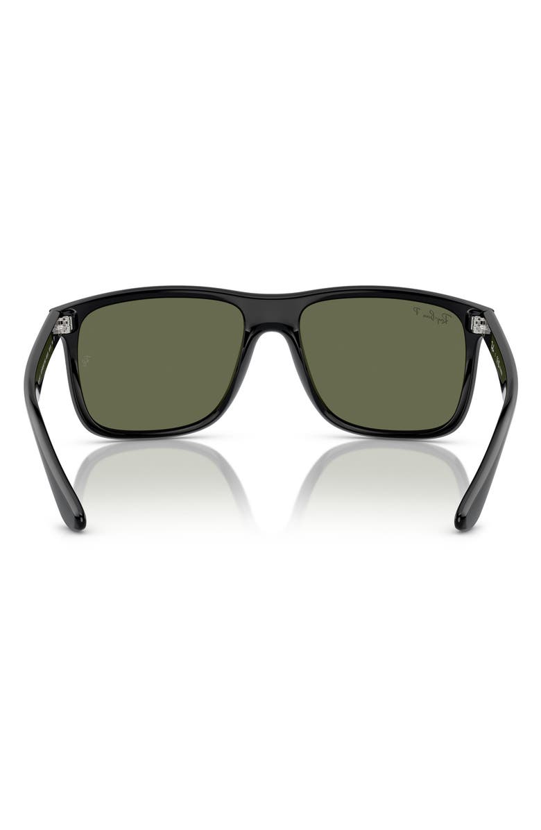 Ray-Ban 60mm Polarized Square Sunglasses, Alternate, color, Black / Polar Green