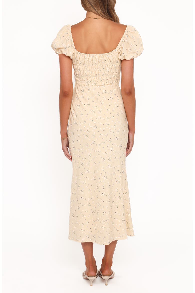 Teigan Floral Midi Dress, Alternate, color, YELLOW FLORAL