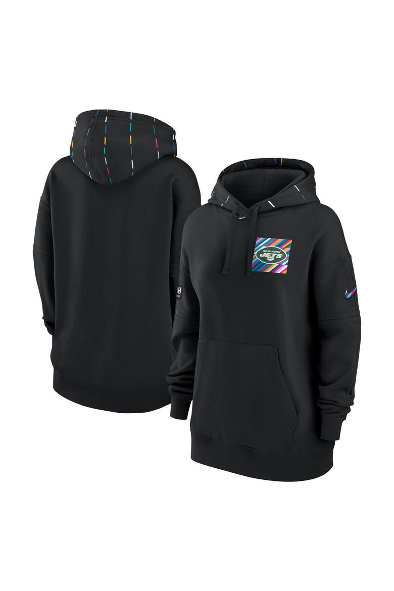 Women's Nike Black New York Jets 2023 NFL Crucial Catch Club Pullover Hoodie, Main, color, Black
